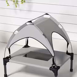 PawHut Cooling Raised Dog Bed w/ Breathable Mesh, for Mini, S Dogs - Light Grey - Additional view 6