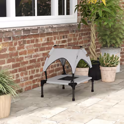 PawHut Cooling Raised Dog Bed w/ Breathable Mesh, for Mini, S Dogs - Light Grey - Additional view 7