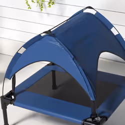 PawHut Cooling Raised Dog Bed w/ Breathable Mesh, for S, M Dogs - Dark Blue - Additional view 5