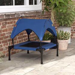 PawHut Cooling Raised Dog Bed w/ Breathable Mesh, for S, M Dogs - Dark Blue - Additional view 6