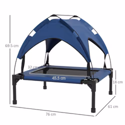 PawHut Cooling Raised Dog Bed w/ Breathable Mesh, for S, M Dogs - Dark Blue - Additional view 8