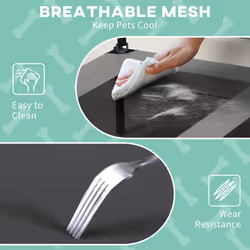 PawHut Cooling Raised Dog Bed w/ Breathable Mesh, for M, L Dogs - Light Grey - Additional view 4