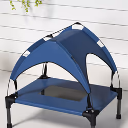 PawHut Cooling Raised Dog Bed w/ Breathable Mesh, for Mini, S Dogs - Dark Blue - Additional view 6