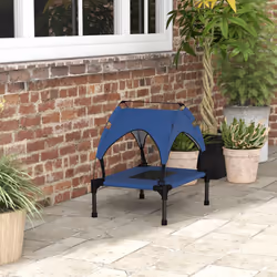 PawHut Cooling Raised Dog Bed w/ Breathable Mesh, for Mini, S Dogs - Dark Blue - Additional view 7