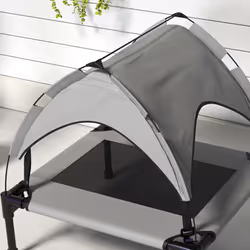 PawHut Cooling Raised Dog Bed w/ Breathable Mesh, for S, M Dogs - Light Grey - Additional view 5