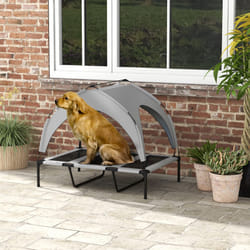 PawHut Cooling Raised Dog Bed w/ Breathable Mesh, for L Dogs - Light Grey