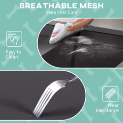 PawHut Cooling Raised Dog Bed w/ Breathable Mesh, for L Dogs - Light Grey - Additional view 4