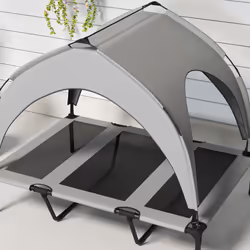PawHut Cooling Raised Dog Bed w/ Breathable Mesh, for L Dogs - Light Grey - Additional view 6