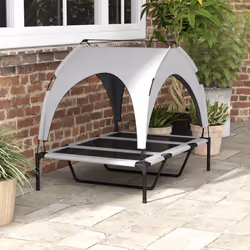 PawHut Cooling Raised Dog Bed w/ Breathable Mesh, for L Dogs - Light Grey - Additional view 7