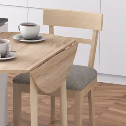 HOMCOM Foldable Dining Table, Round Drop Leaf Table, Wood Legs, Natural - Additional view 6