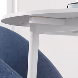 HOMCOM Foldable Dining Table, Round Drop Leaf Table, Wood Legs, White - Additional view 7