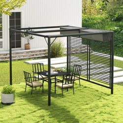 Outsunny Metal Pergola Patio Sun Shelter Grape Tent Retractable Canopy UV Cut