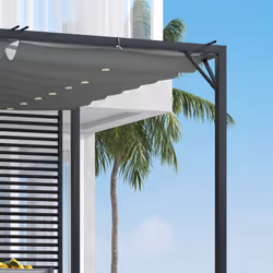 Outsunny Metal Pergola Patio Sun Shelter Grape Tent Retractable Canopy UV Cut - Additional view 6