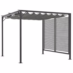 Outsunny Metal Pergola Patio Sun Shelter Grape Tent Retractable Canopy UV Cut - Additional view 7