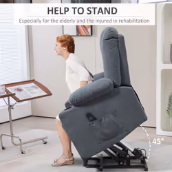 HOMCOM Riser and Recliner Chair w/ Remote, Lift Chair for Elderly, Grey - Additional view 5
