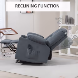 HOMCOM Riser and Recliner Chair w/ Remote, Lift Chair for Elderly, Grey - Additional view 6