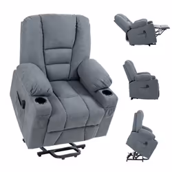 HOMCOM Riser and Recliner Chair w/ Remote, Lift Chair for Elderly, Grey - Additional view 7
