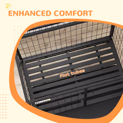 PawHut 36" Heavy Duty Dog Crate on Wheels w/ Bowl Holder, Removable Tray - Additional view 5