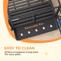PawHut 36" Heavy Duty Dog Crate on Wheels w/ Bowl Holder, Removable Tray - Additional view 6