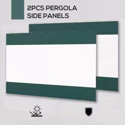 Outsunny 3x2m Side Panels with Large Window, for 3(m) Long Pergola, Green