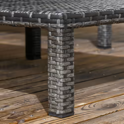 Outsunny 2 Pieces Rattan Sun Loungers w/ Padded Cushion for Poolside Dark Grey
