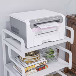 HOMCOM 3-Tier Storage Shelf, Metal Shelves for Storage for Home Office, White - Additional view 6