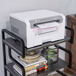 HOMCOM 3-Tier Storage Shelf, Metal Shelves for Storage for Home Office, Black - Additional view 6