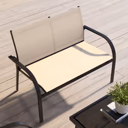 Outsunny 4pcs Patio Furniture Set Garden Sofa Glass Top Coffee Table Beige - Additional view 6
