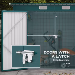 Outsunny 8 x 4FT Metal Garden Storage Shed with Double Doors, Green