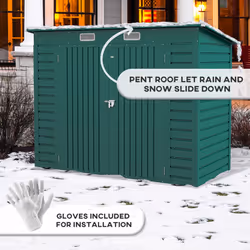 Outsunny 8 x 4FT Metal Garden Storage Shed with Double Doors, Green - Additional view 5