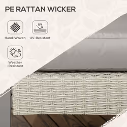 Outsunny 6 PCs Rattan Garden Furniture Set with Table, Cushion, Light Grey