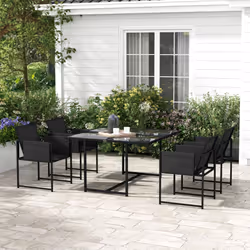 Outsunny 4 Seater Outdoor Table and Chairs with Adjustable Backrest for Garden