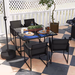 Outsunny 4 Seater Outdoor Table and Chairs with Adjustable Backrest for Garden - Additional view 4