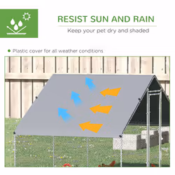 PawHut Walk In Chicken Run with Chicken Activity Shelf and Cover, 3 x 6 x 2m - Additional view 4