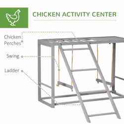 PawHut Walk In Chicken Run with Chicken Activity Shelf and Cover, 3 x 6 x 2m - Additional view 5