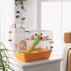PawHut Hamster Cage, 3 Tiers Gerbil Cage for Dwarf Hamsters with Tubes, Ladder