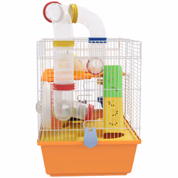 PawHut Hamster Cage, 3 Tiers Gerbil Cage for Dwarf Hamsters with Tubes, Ladder - Additional view 7