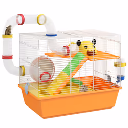 PawHut Hamster Cage, 3 Tiers Gerbil Cage for Dwarf Hamsters with Tubes, Ladder - Additional view 8