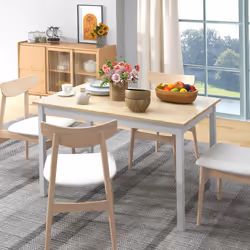 HOMCOM Dining Table Farmhouse Kitchen Table w/ Wood Frame for Dining Room - Additional view 5