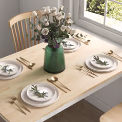 HOMCOM Dining Table Farmhouse Kitchen Table w/ Wood Frame for Dining Room - Additional view 6