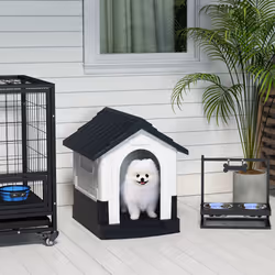PawHut Dog Kennel for Outside, for XS Dogs, 64.5 x 57 x 66cm, Grey