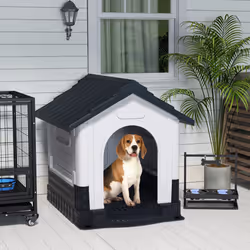 PawHut Dog Kennel for Outside, for M and L Dogs, 101 x 88 x 99cm, Grey