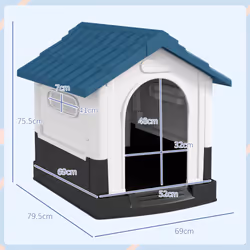 PawHut Dog Kennel for Outside, for XS and S Dogs, 80 x 69 x 76cm, Blue