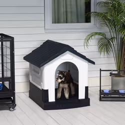 PawHut Dog Kennel for Outside, for XS and S Dogs, 80 x 69 x 76cm, Grey
