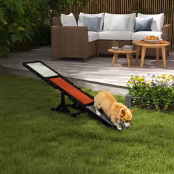 PawHut Wooden Pet Seesaw for Big Dogs with Anti-Slip Surface, Black