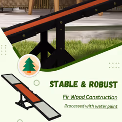 PawHut Wooden Pet Seesaw for Big Dogs with Anti-Slip Surface, Black