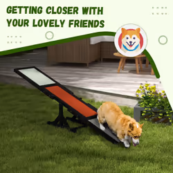 PawHut Wooden Pet Seesaw for Big Dogs with Anti-Slip Surface, Black - Additional view 4