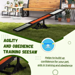 PawHut Wooden Pet Seesaw for Big Dogs with Anti-Slip Surface, Black - Additional view 5