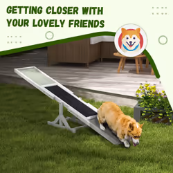 PawHut Wooden Pet Seesaw for Big Dogs with Anti-Slip Surface, White - Additional view 4