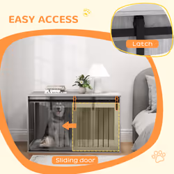 PawHut Dog Crate Furniture with Removable Cushion for XL-sized Dogs - Grey - Additional view 4